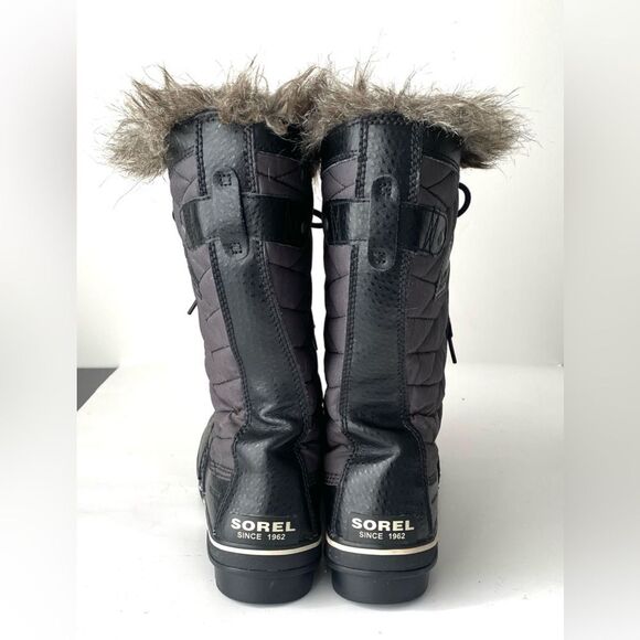 SOREL Black Fur-Lined Lace-Up Waterproof Winter Boots Sz 11 Outdoor Ski Resort - Picture 3 of 16